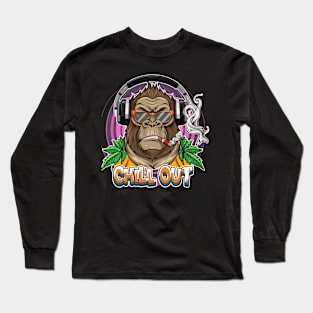 Hip Hop Gorilla Chill Out Artwork Long Sleeve T-Shirt